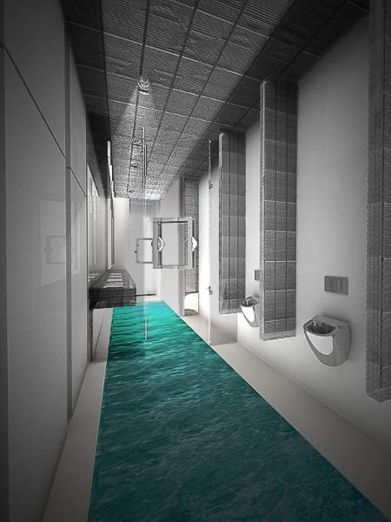 Projekt wnętrz łazienek publicznych w Hotelu Lenart