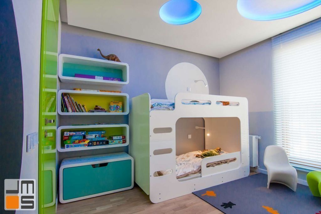 Pomysł na wykończenie pokoju dziecięcego z piętrowym łóżkiem