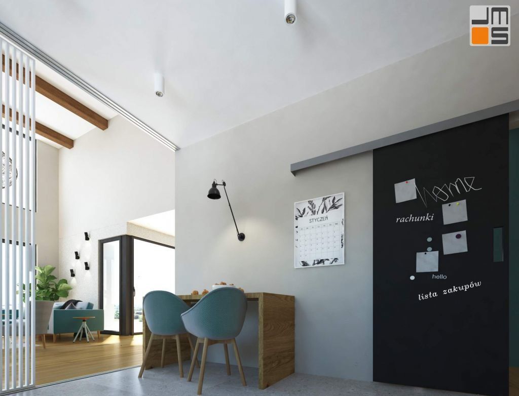 projekt wnętrz nowoczesnych o ciepłym i przytulnym charakterze w domu pod Krakowem.