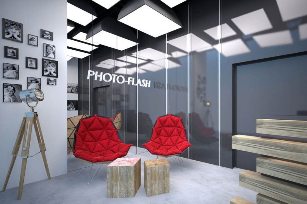 Projek wnętrza sali do obsługi klienta w Studiu Fotograficznym