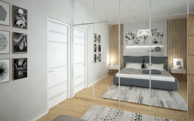 Projekt wnętrza nowoczesnego mieszkania dla dwóch osób w drewnie i bieli